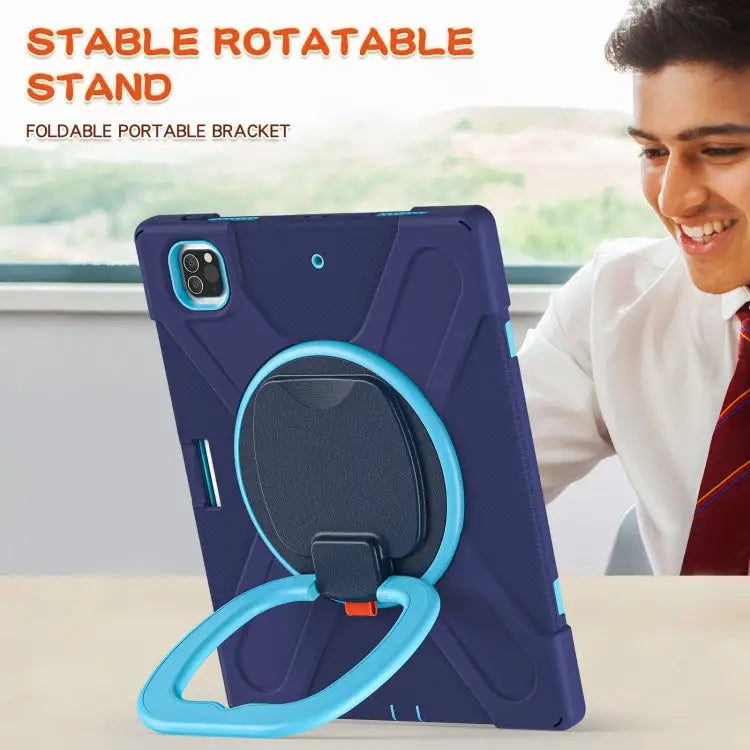 Silicone + PC Protective Case with Holder & Shoulder Strap For iPad Pro 12.9 2022 / 2021 For Amazon Kindle Fire HD 10