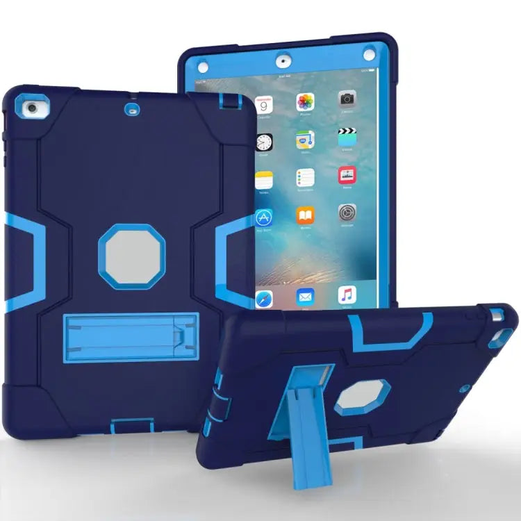 Silicone + PC Protective Case with Stand For iPad 4 / 3 / 2 For iPad mini 3/2/1 - For iPad 4 / 3 / 2 / Light Blue