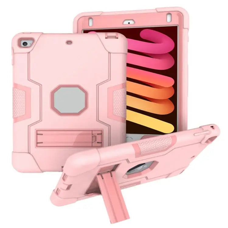 Silicone + PC Protective Case with Stand For iPad 4 / 3 / 2 For iPad mini 3/2/1 - For iPad mini 3/2/1 / Rose Gold