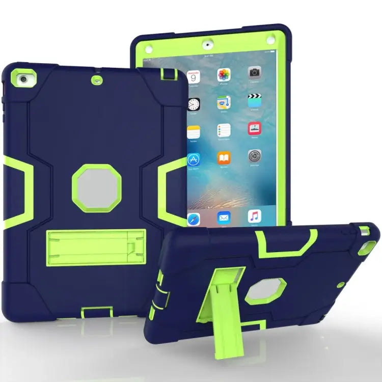 Silicone + PC Protective Case with Stand For iPad 4 / 3 / 2 For iPad mini 3/2/1 - For iPad 4 / 3 / 2 / Blue + Green