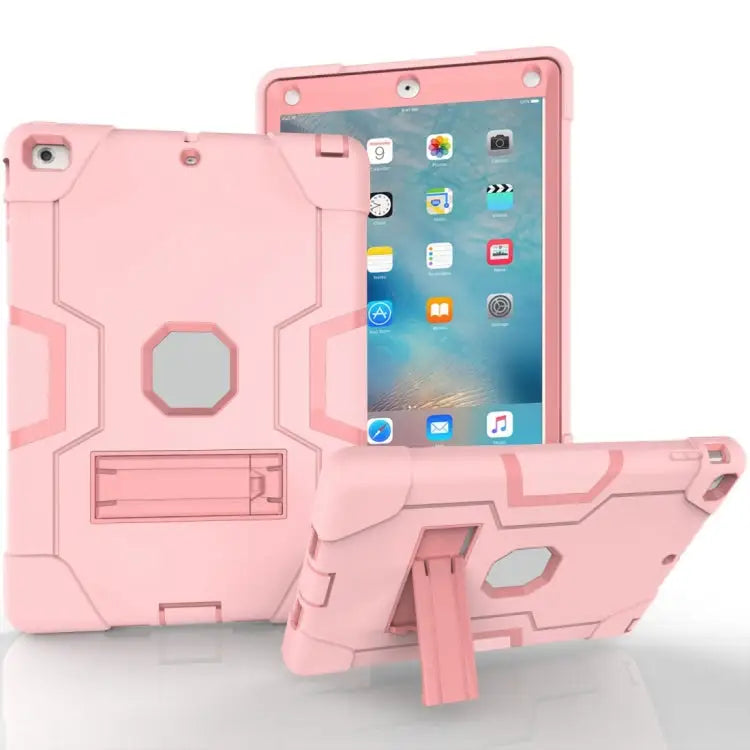 Silicone + PC Protective Case with Stand For iPad 4 / 3 / 2 For iPad mini 3/2/1 - For iPad 4 / 3 / 2 / Rose Gold