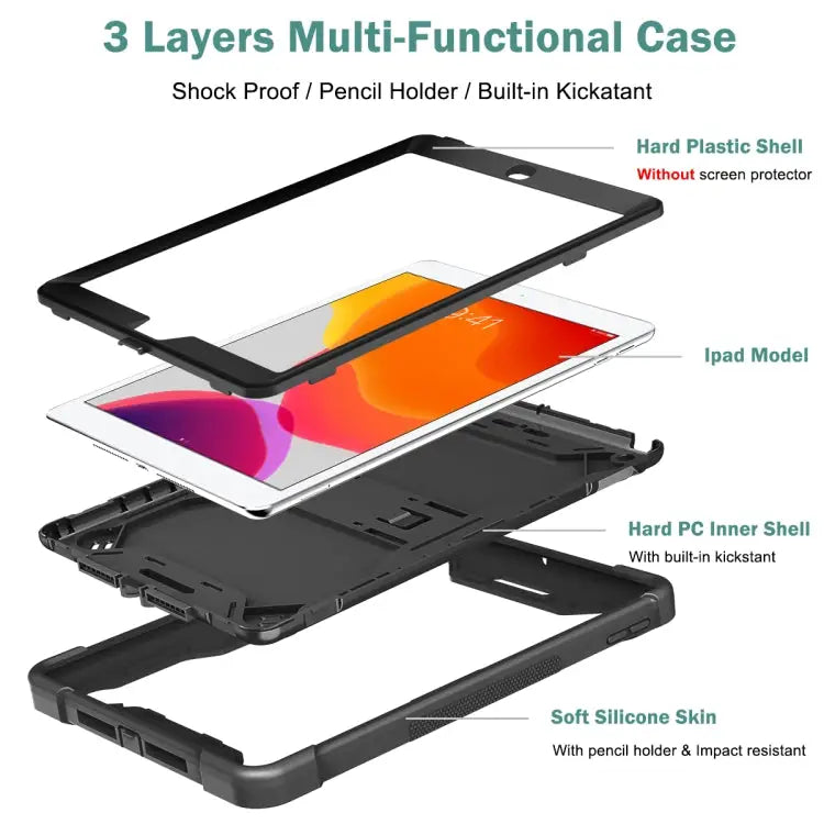 Silicone + PC Shockproof Protective Case with Holder For iPad 10.2 2021 / 2020 / 2019 For iPad Pro 11 inch 2020