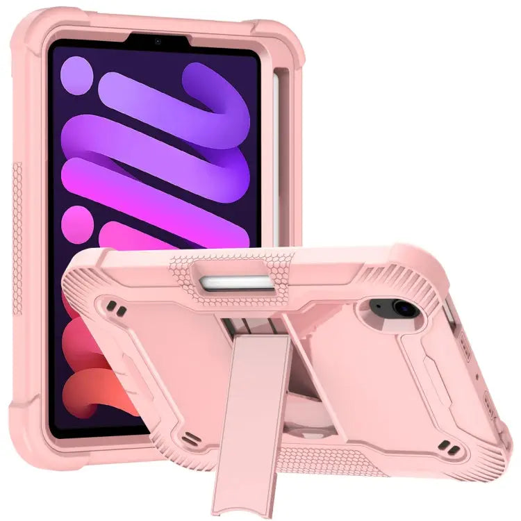 Silicone + PC Shockproof Protective Case with Holder For iPad mini 2024 / mini 6 - For iPad mini 2024 / mini 6 / Rose