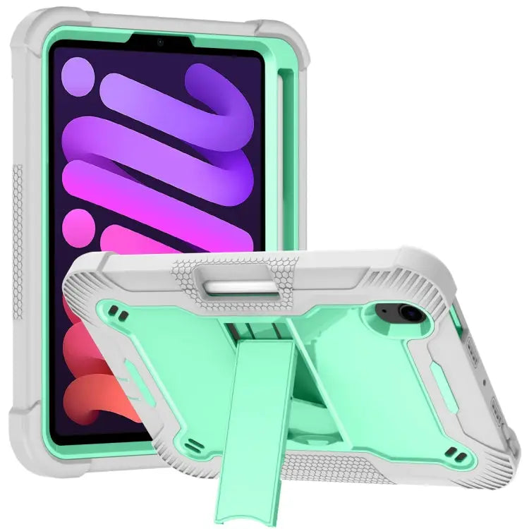 Silicone + PC Shockproof Protective Case with Holder For iPad mini 2024 / mini 6 - For iPad mini 2024 / mini 6 / Gray