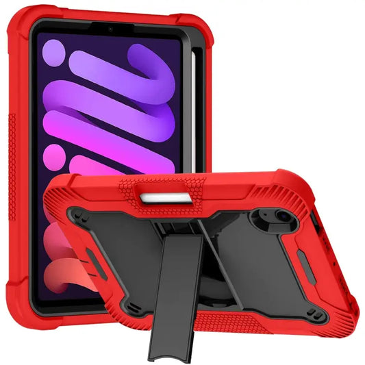 Silicone + PC Shockproof Protective Case with Holder For iPad mini 2024 / mini 6 - For iPad mini 2024 / mini 6 / Red