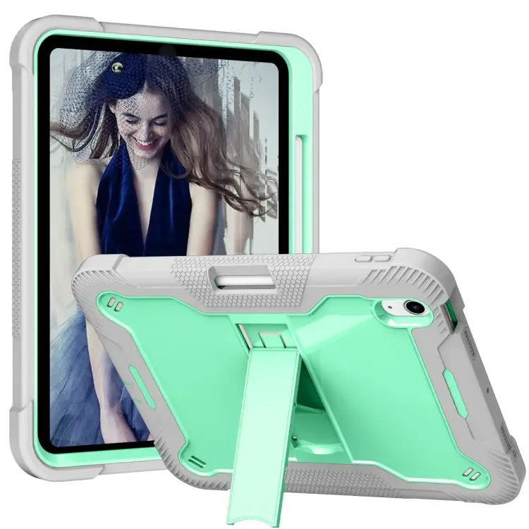Silicone + PC Shockproof Tablet Case For iPad 10th Gen 10.9 2022 - For iPad 10th Gen 10.9 2022 / Mint Green + Grey