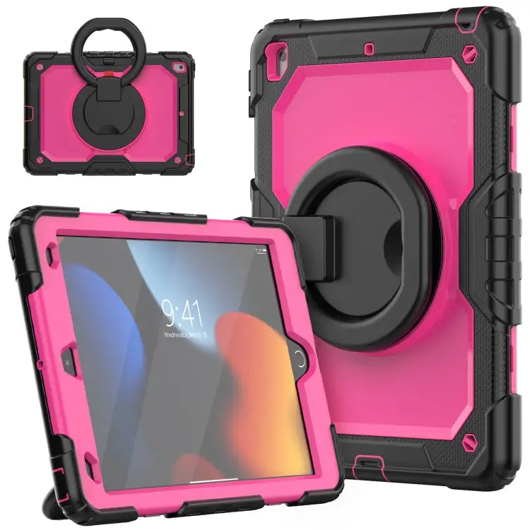 Silicone + PC Tablet Case For iPad 10.2 2021 / 2020 / 2019 - For iPad 10.2 2021 / 2020 / 2019 / Black + Rose Red
