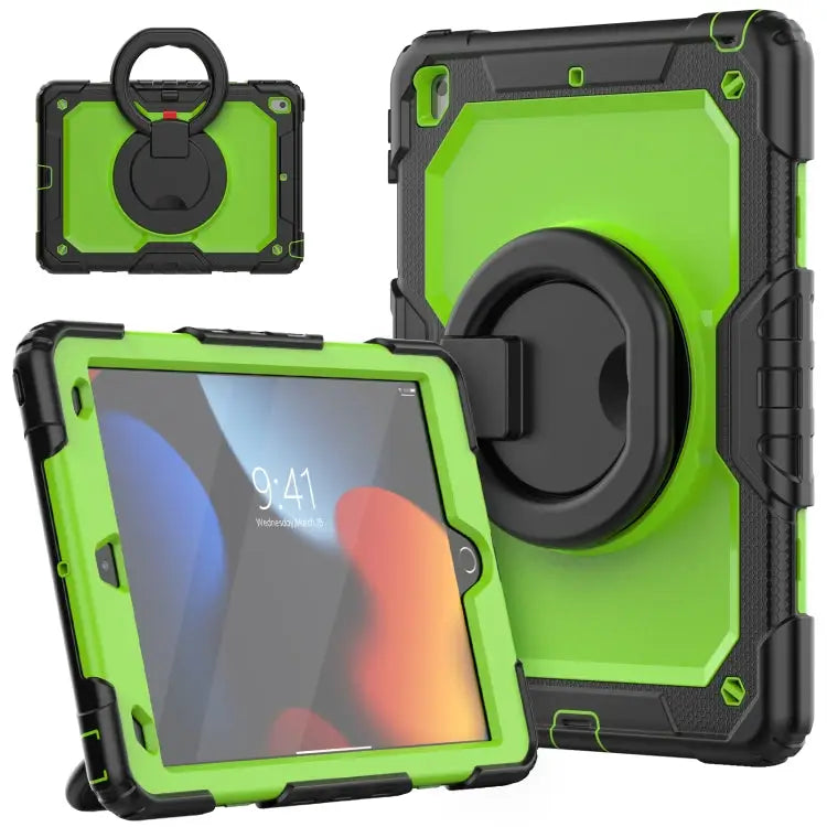 Silicone + PC Tablet Case For iPad 10.2 2021 / 2020 / 2019 - For iPad 10.2 2021 / 2020 / 2019 / Black + Yellow Green