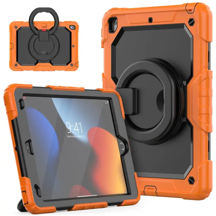 Silicone + PC Tablet Case For iPad 10.2 2021 / 2020 / 2019 - For iPad 10.2 2021 / 2020 / 2019 / Orange + Black - Apple