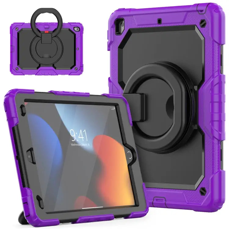 Silicone + PC Tablet Case For iPad 10.2 2021 / 2020 / 2019 - For iPad 10.2 2021 / 2020 / 2019 / Purple + Black - Apple