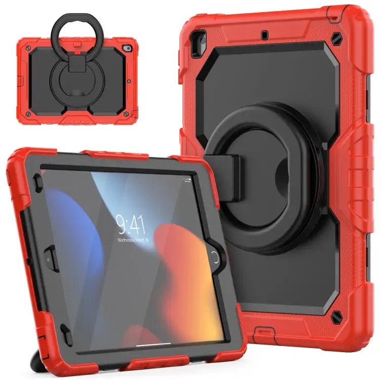 Silicone + PC Tablet Case For iPad 10.2 2021 / 2020 / 2019 - For iPad 10.2 2021 / 2020 / 2019 / Red + Black - Apple