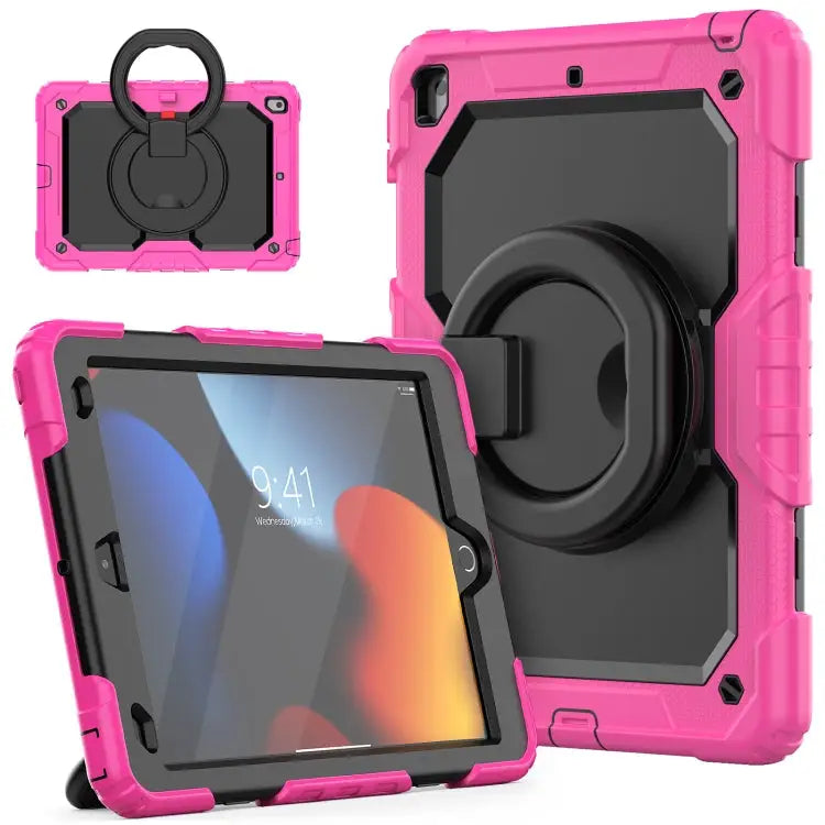 Silicone + PC Tablet Case For iPad 10.2 2021 / 2020 / 2019 - For iPad 10.2 2021 / 2020 / 2019 / Rose Red + Black