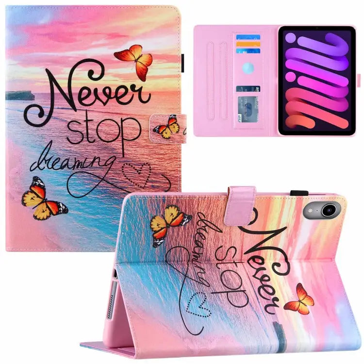 Silk Texture Horizontal Flip Tablet Leather Case with Holder & Card Slot & Sleep / Wake-up Function For iPad mini 2024