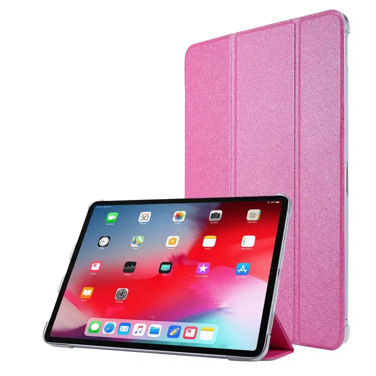 Silk Texture Three-fold Horizontal Flip Leather Case with Holder & Pen Slot For iPad Pro 11 (2021) - For iPad Pro 11