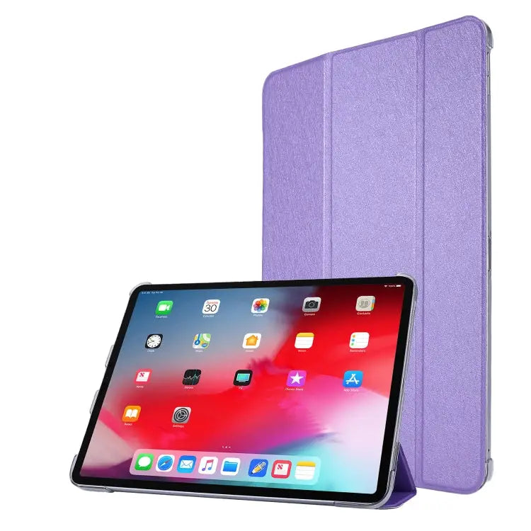 Silk Texture Three-fold Horizontal Flip Leather Case with Holder & Pen Slot For iPad Pro 11 (2021) - For iPad Pro 11