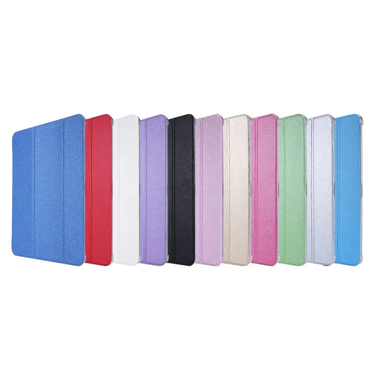 Silk Texture Three-fold Horizontal Flip Leather Case with Holder & Pen Slot For iPad Pro 11 (2021) - Apple Accessories