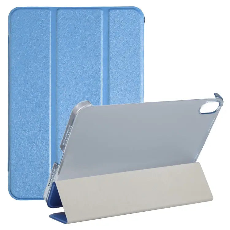 Silk Texture Three-fold Horizontal Flip Leather Tablet Case with Holder For iPad mini 2024 / mini 6 - For iPad mini