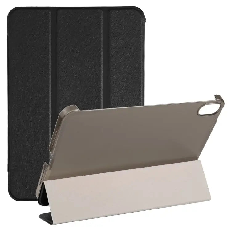 Silk Texture Three-fold Horizontal Flip Leather Tablet Case with Holder For iPad mini 2024 / mini 6 - For iPad mini