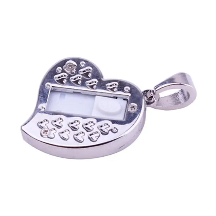 Silver Heart Shaped Diamond Jewelry USB Flash Disk Special for Valentines Day Gifts 2GB 4GB 8GB 16GB 32GB
