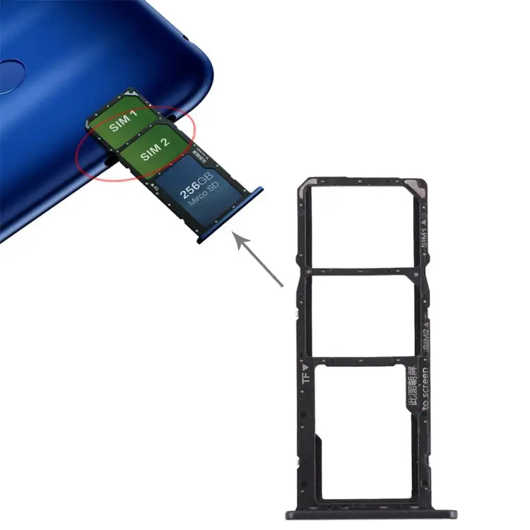 SIM Card Tray + Micro SD Card Tray for Huawei Honor 8C For Huawei Honor 8C For Huawei 8C