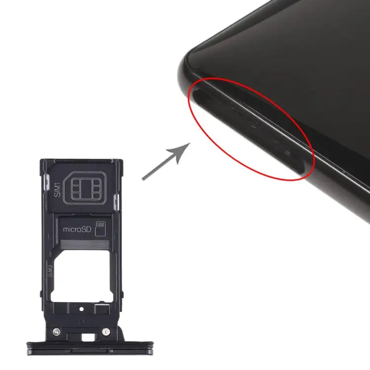 SIM Card Tray + SIM Card Tray + Micro SD Card Tray for Sony Xperia XZ2 For Sony Xperia XZ2 - For Sony Xperia XZ2 / Black