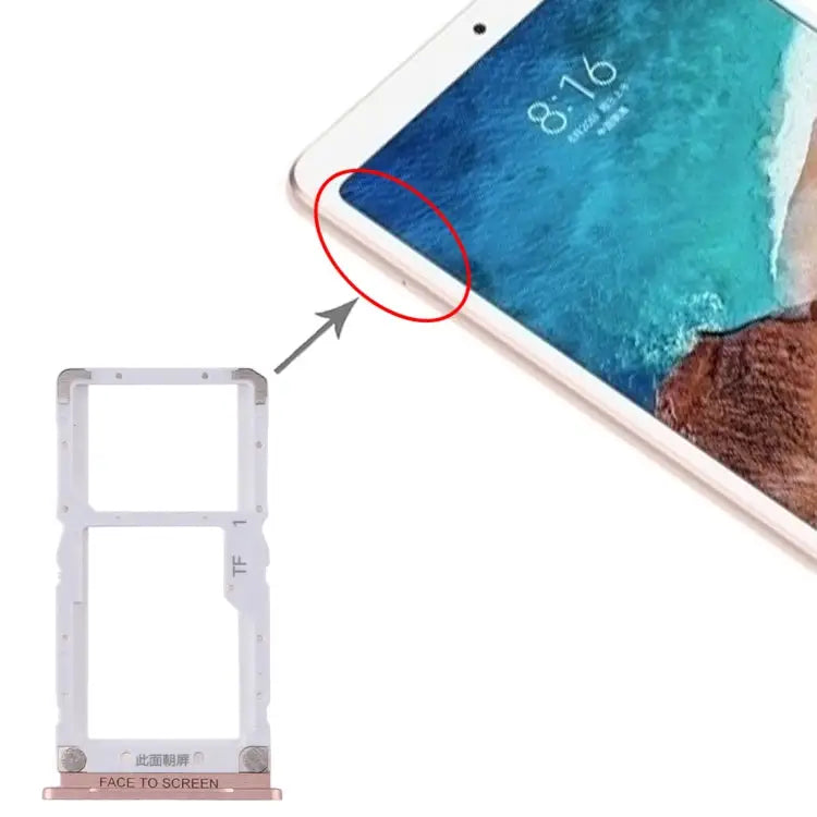 SIM Card Tray + Micro SD Card Tray for Xiaomi Mi Pad 4 For Xiaomi Mi Pad 4 - For Xiaomi Mi Pad 4 / Gold