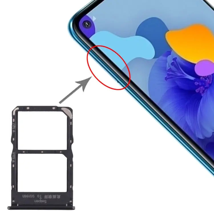 SIM Card Tray + NM Card Tray for Huawei Mate 30 Lite For Huawei Mate 30 Lite - For Huawei Mate 30 Lite / Black