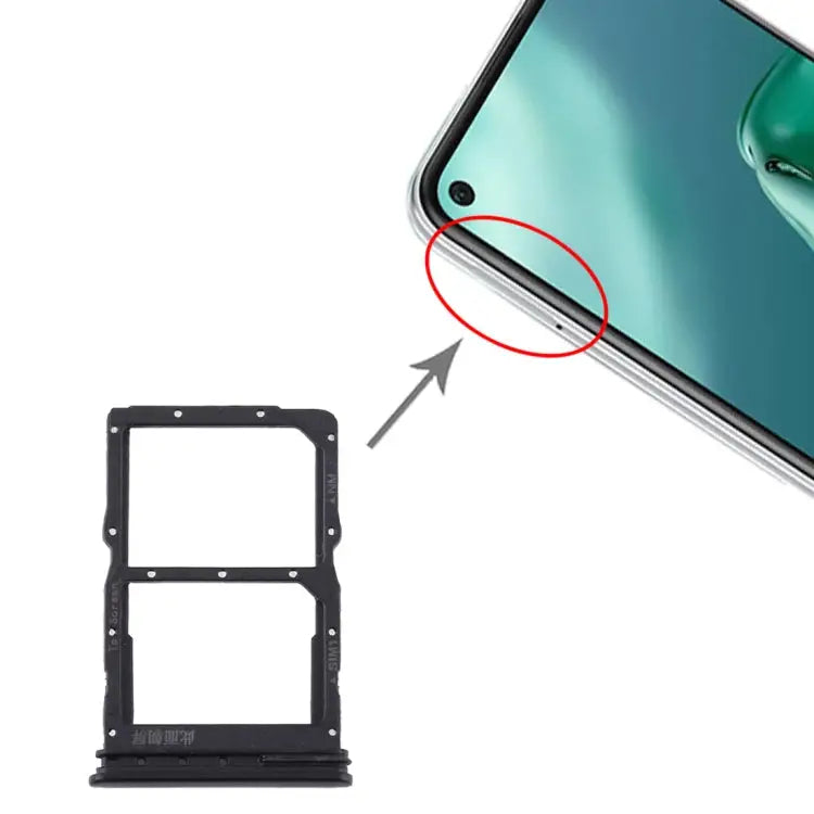 SIM Card Tray + NM Card Tray for Huawei P40 Lite 5G For Huawei P40 Lite 5G - For Huawei P40 Lite 5G / Black