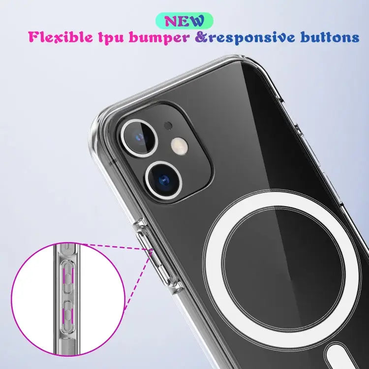 Simple Magnetic Ring All-inclusive Clear Crystal Acrylic PC +TPU Shockproof Case For iPhone 12 mini For iPhone 12 / 12