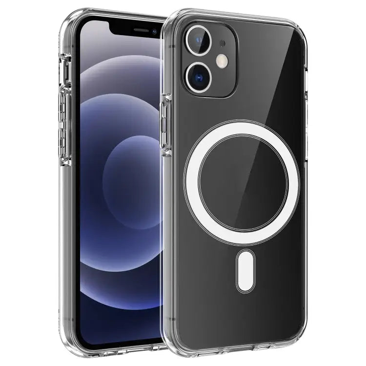 Simple Magnetic Ring All-inclusive Clear Crystal Acrylic PC +TPU Shockproof Case For iPhone 12 mini For iPhone 12 / 12