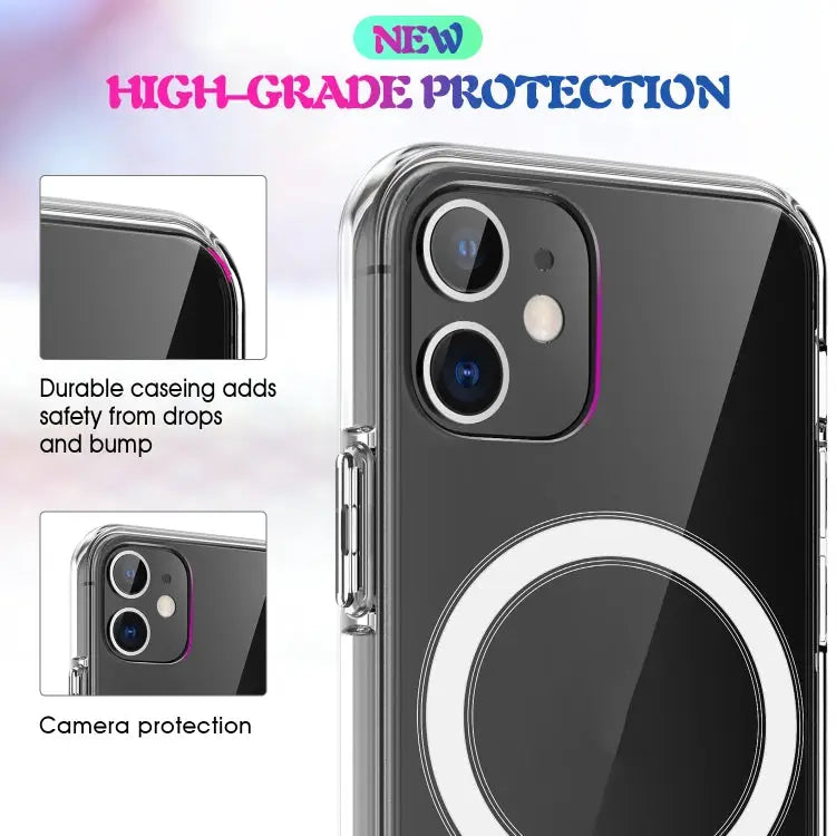 Simple Magnetic Ring All-inclusive Clear Crystal Acrylic PC +TPU Shockproof Case For iPhone 12 mini For iPhone 12 / 12