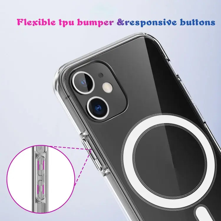 Simple Magnetic Ring All-inclusive Clear Crystal Acrylic PC +TPU Shockproof Case For iPhone 11 For iPhone 11 Pro