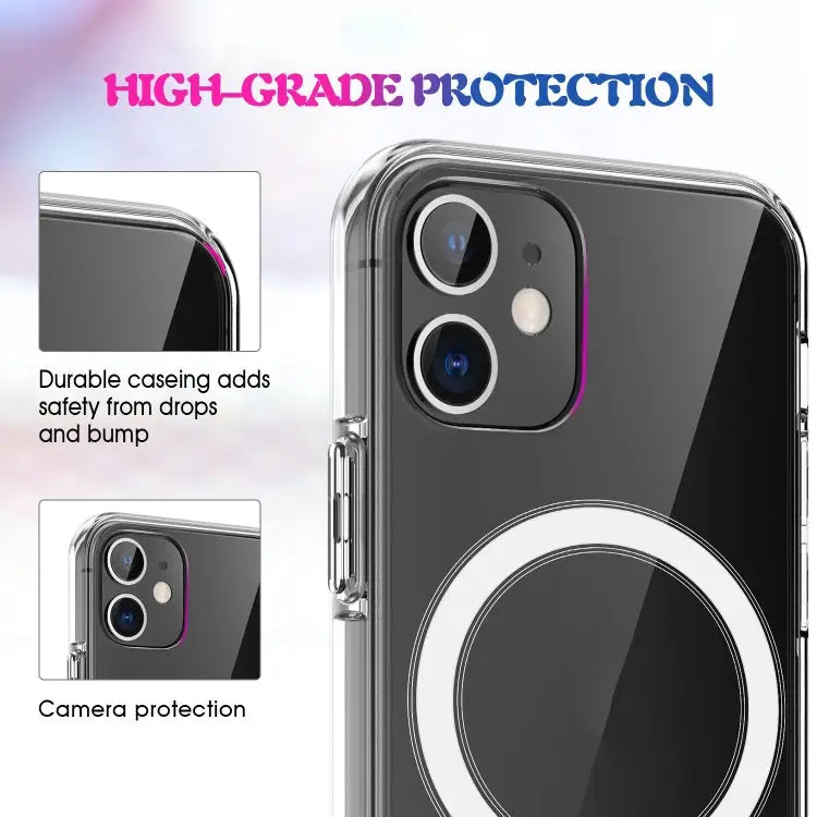 Simple Magnetic Ring All-inclusive Clear Crystal Acrylic PC +TPU Shockproof Case For iPhone 11 For iPhone 11 Pro
