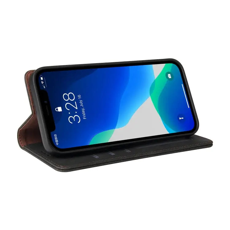Simple Suction Closure Horizontal Flip Leather Case with Holder & Card Slot & Wallet For iPhone 13 Pro Max For iPhone