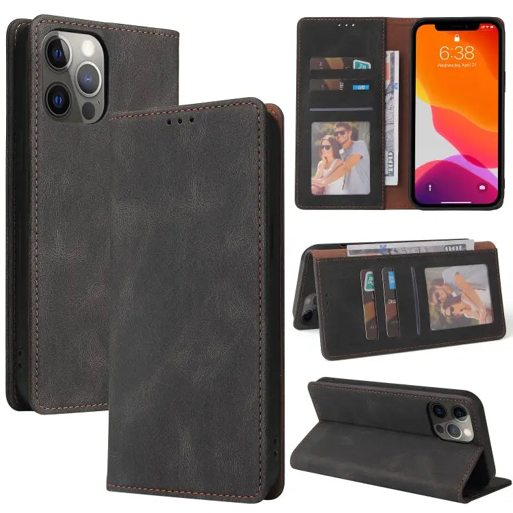Simple Suction Closure Horizontal Flip Leather Case with Holder & Card Slot & Wallet For iPhone 13 Pro Max For iPhone