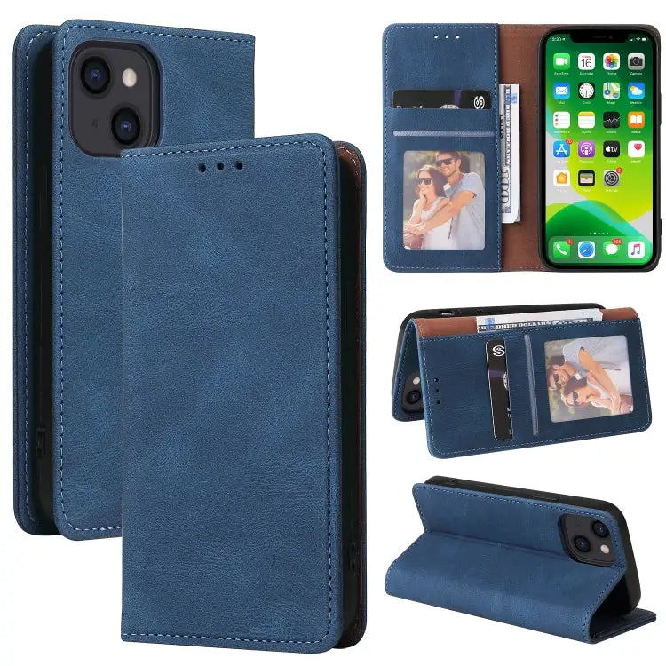 Simple Suction Closure Horizontal Flip Leather Case with Holder & Card Slot & Wallet For iPhone 13 Pro Max For iPhone
