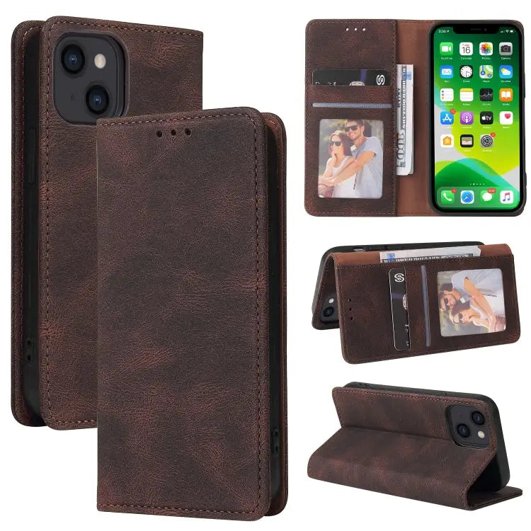 Simple Suction Closure Horizontal Flip Leather Case with Holder & Card Slot & Wallet For iPhone 13 Pro Max For iPhone