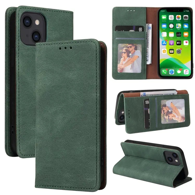 Simple Suction Closure Horizontal Flip Leather Case with Holder & Card Slot & Wallet For iPhone 13 Pro Max For iPhone