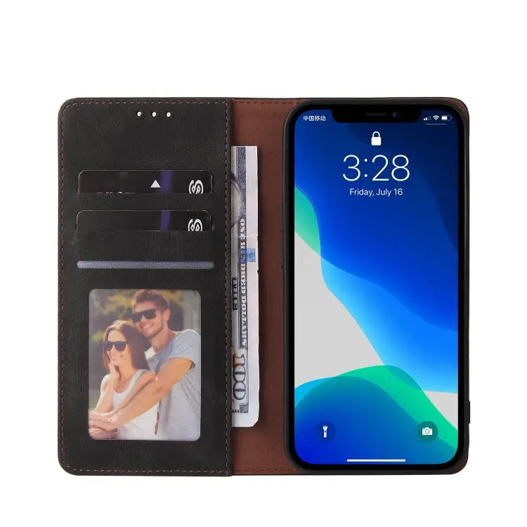 Simple Suction Closure Horizontal Flip Leather Case with Holder & Card Slot & Wallet For iPhone 13 Pro Max For iPhone