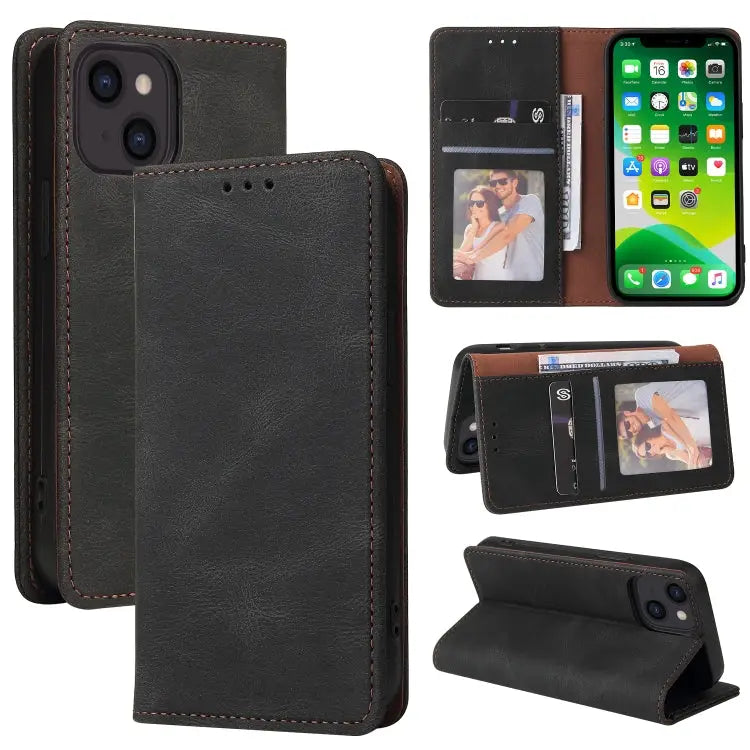 Simple Suction Closure Horizontal Flip Leather Case with Holder & Card Slot & Wallet For iPhone 13 Pro Max For iPhone