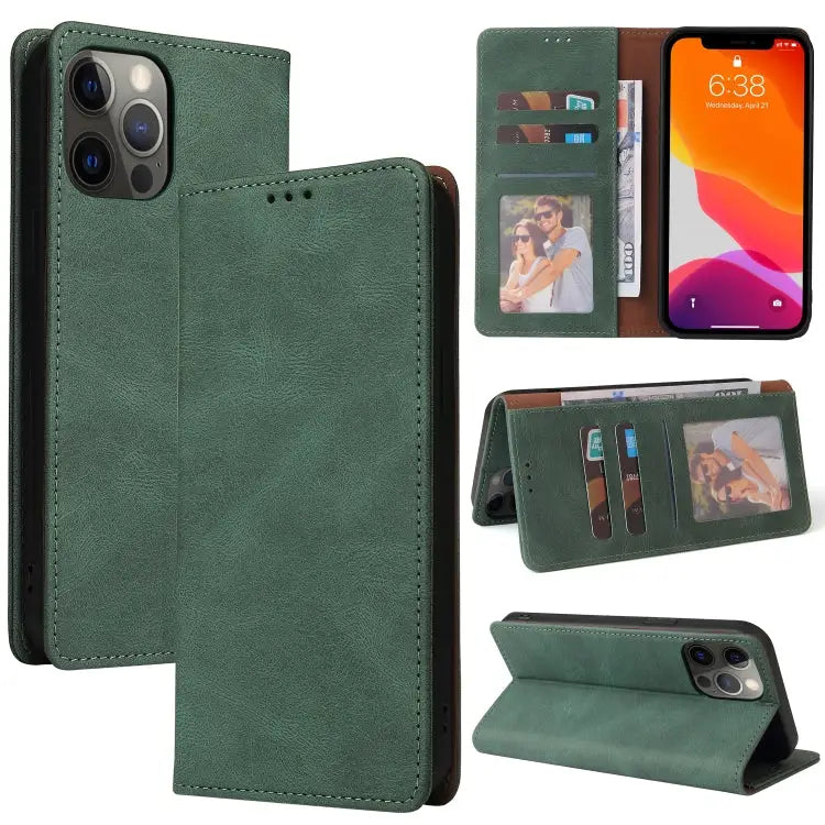 Simple Suction Closure Horizontal Flip Leather Case with Holder & Card Slot & Wallet For iPhone 13 Pro Max For iPhone