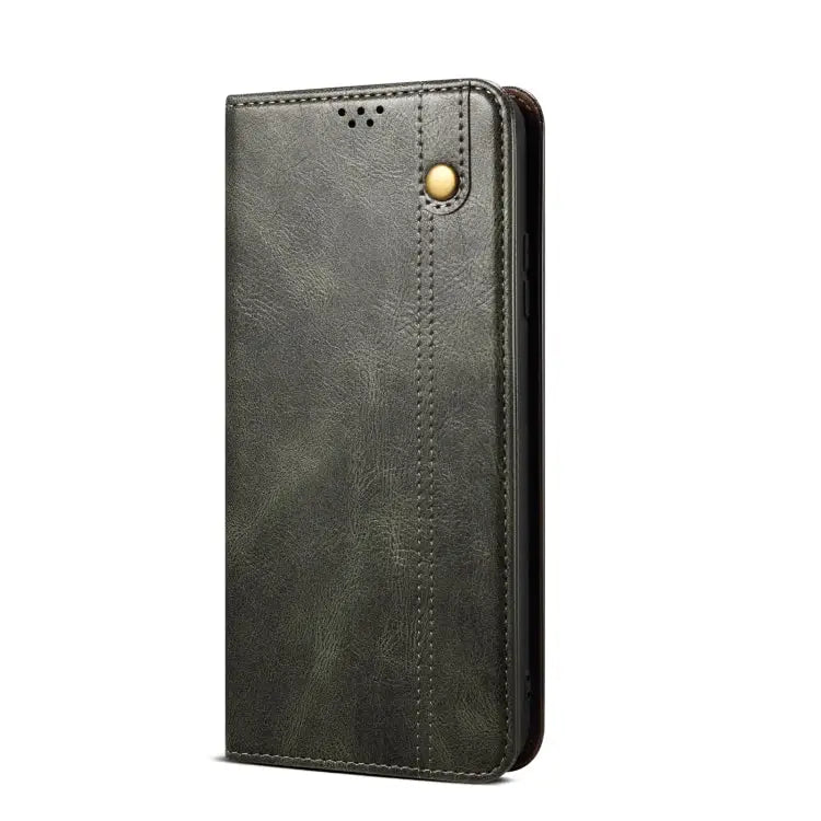 Simple Wax Crazy Horse Texture Horizontal Flip Leather Case For iPhone 14 For iPhone 14 Plus For iPhone 14 Pro