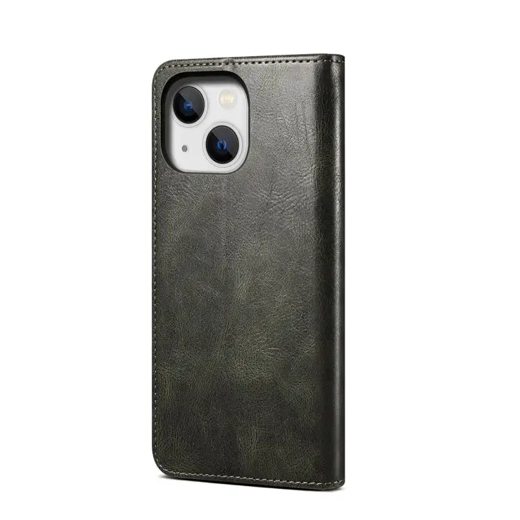 Simple Wax Crazy Horse Texture Horizontal Flip Leather Case For iPhone 14 For iPhone 14 Plus For iPhone 14 Pro