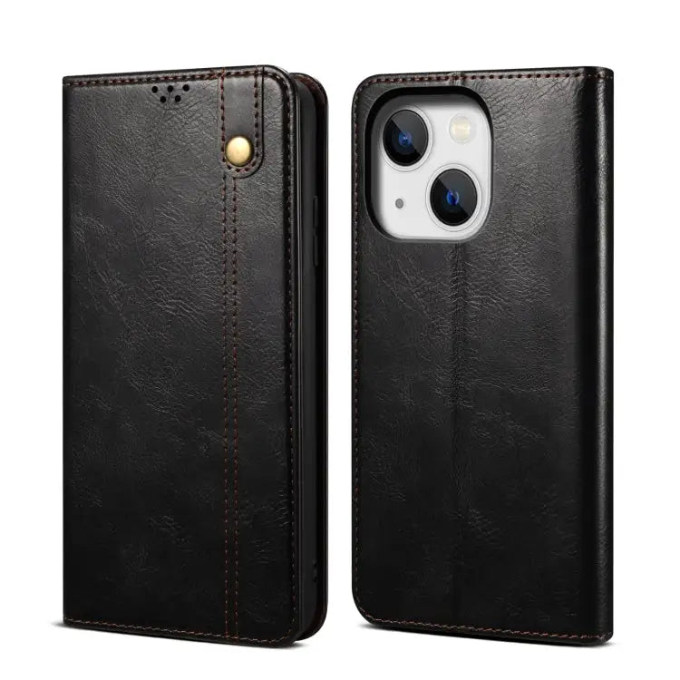 Simple Wax Crazy Horse Texture Horizontal Flip Leather Case For iPhone 14 For iPhone 14 Plus For iPhone 14 Pro
