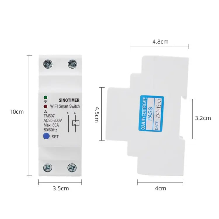 SINOTIMER TM607 Intelligent Wifi Timer Mobile App Home Rail Remote Control Time Switch 80A 85-300V TM607 - TM607