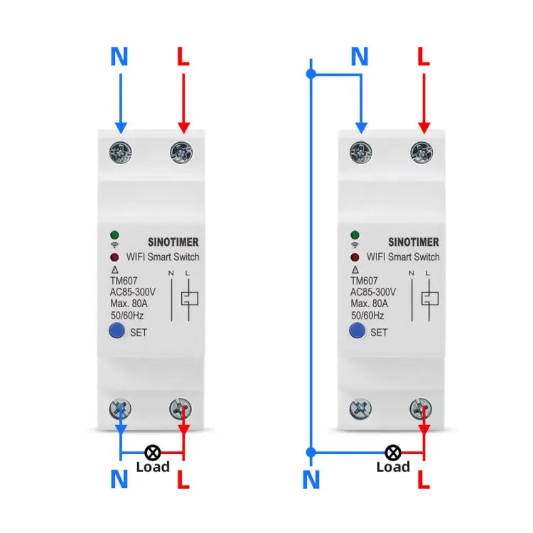 SINOTIMER TM607 Intelligent Wifi Timer Mobile App Home Rail Remote Control Time Switch 80A 85-300V TM607 - TM607