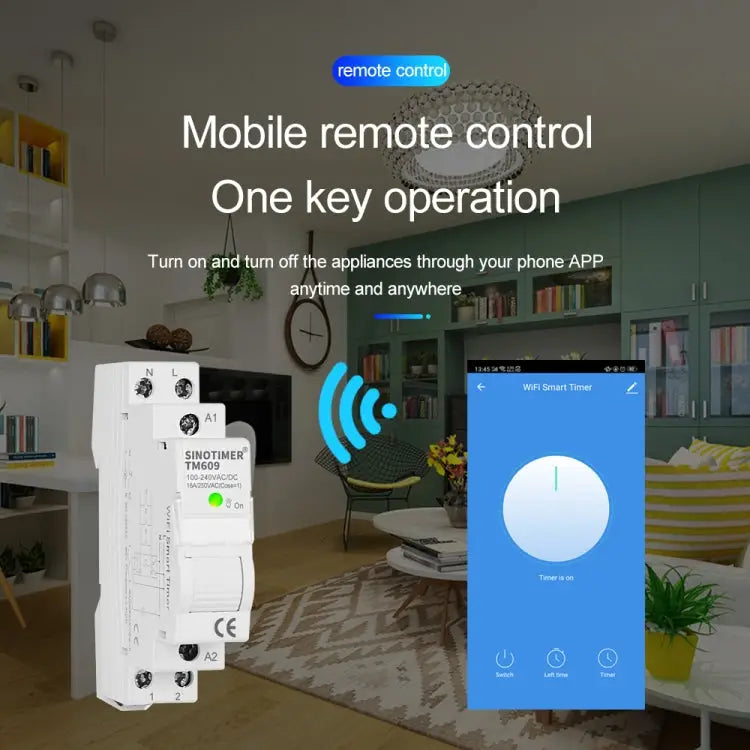 SINOTIMER TM607 Intelligent Wifi Timer Mobile App Home Rail Remote Control Time Switch 80A 85-300V TM607 - TM607