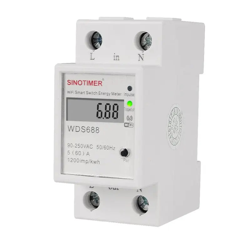 SINOTIMER WDS688 Smart WiFi Single-Phase Power Meter Mobile APP Home Rail Meter 5-60A 230V WDS688 - WDS688