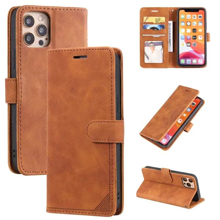 Skin Feel Anti-theft Brush Horizontal Flip Leather Phone Case For iPhone 12 Pro Max For iPhone 12 / 12 Pro For iPhone