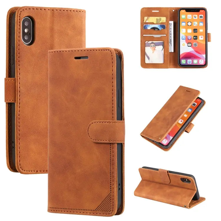 Skin Feel Anti-theft Brush Horizontal Flip Leather Phone Case For iPhone X / XS For iPhone SE 2022 / SE 2020 / 8 / 7
